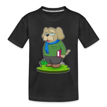 Dog Teacher Book School - Kids' Premium Organic T-Shirt - black - Front