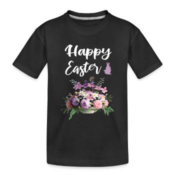 Happy Easter Floral - Kinder Premium Bio T-Shirt - Schwarz - Vorne