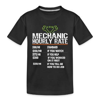 Stundensatz für Mechaniker Arbeitssätze für Mechaniker - Kinder Premium Bio T-Shirt - Schwarz - Vorne
