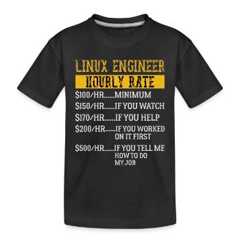 Linux Engineer Stundensatz Mechaniker Arbeitsrate - Kinder Premium Bio T-Shirt - Schwarz - Vorne