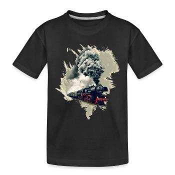 Ancienne locomotive à vapeur - T-shirt bio Premium Enfant - noir - Devant