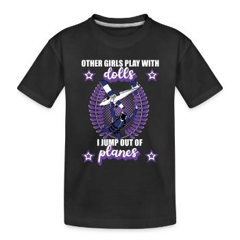 Parachutisme Tandem Jump Girl Cadeau - T-shirt bio Premium Enfant - noir - Devant