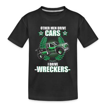 Tow truck tow truck towing service profession - Kids' Premium Organic T-Shirt - black - Front