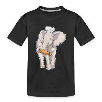 Pâtisserie de rouleau à pâtisserie Elephant - T-shirt bio Premium Enfant - noir - Devant