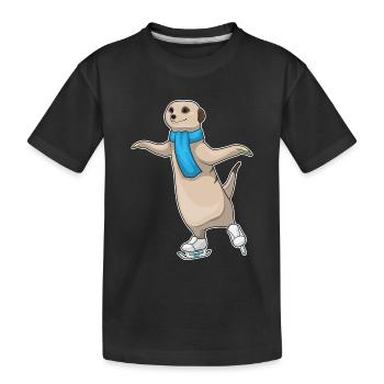 Suricates patins à glace - T-shirt bio Premium Enfant - noir - Devant