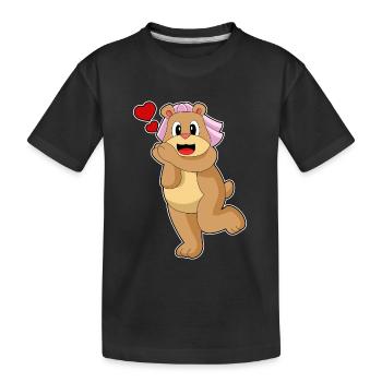 Mariage Bear Bride Veil - T-shirt bio Premium Enfant - noir - Devant