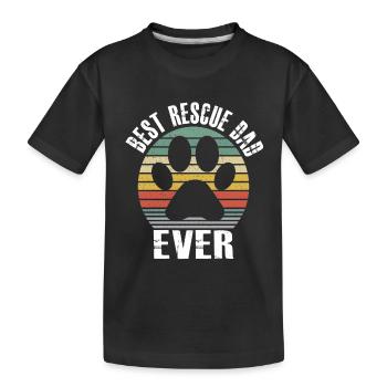 Meilleur père de sauvetage jamais Vintage Retro Dog Cat Lover - T-shirt bio Premium Enfant - noir - Devant