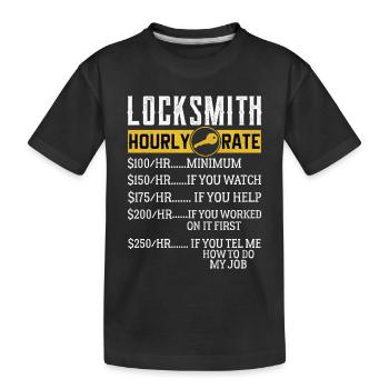 Serrurier Tarifs horaires Serrurier - T-shirt bio Premium Enfant - noir - Devant