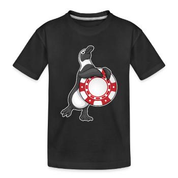 Penguin Poker Jetons de poker - T-shirt bio Premium Enfant - noir - Devant