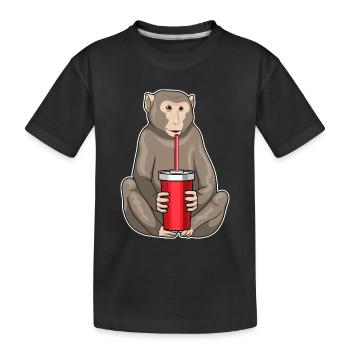 Monkey Mug to go - Kids' Premium Organic T-Shirt - black - Front