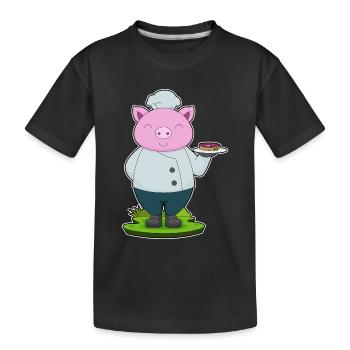 Pork Cook Meat Cooking - Kids' Premium Organic T-Shirt - black - Front