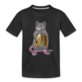 Ratte Musiker Becken Musik - Kinder Premium Bio T-Shirt - Schwarz - Vorne