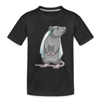 Ratte Braut Schleier Hochzeit - Kinder Premium Bio T-Shirt - Schwarz - Vorne