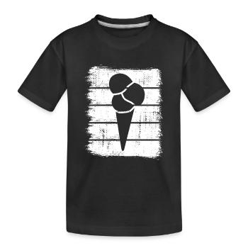 Eis in der Waffel - Kinder Premium Bio T-Shirt - Schwarz - Vorne