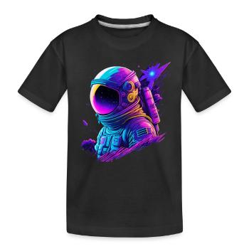 Synthwave Astronaute Space Explorer - T-shirt bio Premium Enfant - noir - Devant