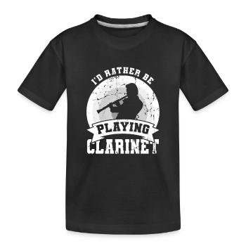 Lustiger Klarinetten Witz - Kinder Premium Bio T-Shirt - Schwarz - Vorne