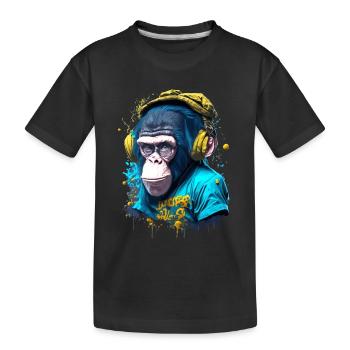 Singe emblématique - T-shirt bio Premium Enfant - noir - Devant