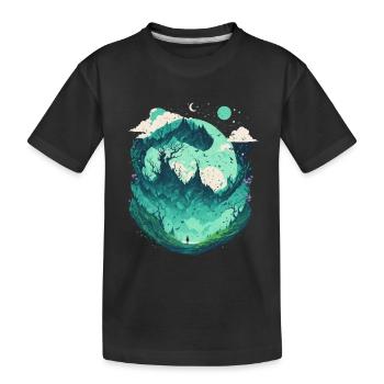 Fantasie Wunderland Märchenwald - Kinder Premium Bio T-Shirt - Schwarz - Vorne