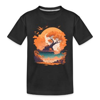 Natur pur Urlaub Entspannung - Kinder Premium Bio T-Shirt - Schwarz - Vorne
