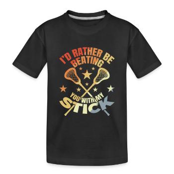 Lustiger Lacrosse Witz - Kinder Premium Bio T-Shirt - Schwarz - Vorne