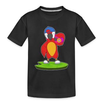 Parrot Ghetto Blaster Music - Kids' Premium Organic T-Shirt - black - Front