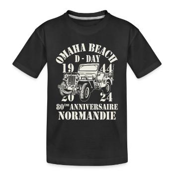 Omaha Beach D-Day 80 ème Anniversaire Normandie - T-shirt bio Premium Enfant - noir - Devant