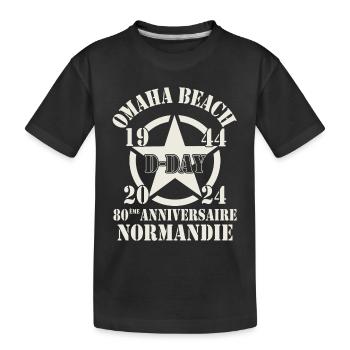 Omaha Beach D-Day 80ème Anniversaire Normandie - T-shirt bio Premium Enfant - noir - Devant