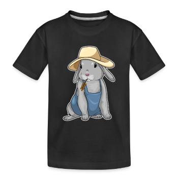 Hase Landwirt Weizen Bauernhof - Kinder Premium Bio T-Shirt - Schwarz - Vorne