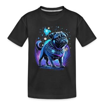 Chien carlin magique de minuit - T-shirt bio Premium Enfant - noir - Devant