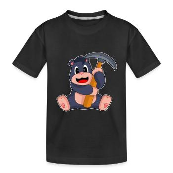 Minage de pioche de mineur taupe - T-shirt bio Premium Enfant - noir - Devant