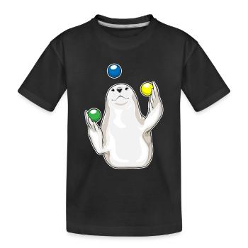 Jonglerie de jongleur de phoque - T-shirt bio Premium Enfant - noir - Devant