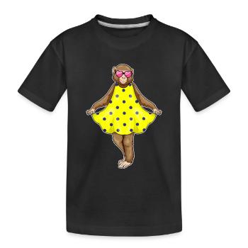 Monkey Polka Dots Dress - Kids' Premium Organic T-Shirt - black - Front