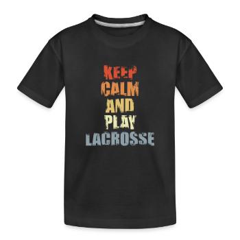 Lacrosse spielen - Kinder Premium Bio T-Shirt - Schwarz - Vorne
