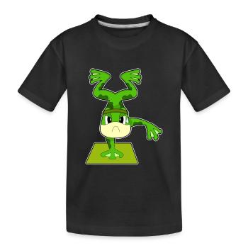 Gymnastique d’entraînement sur le poirier de grenouille - T-shirt bio Premium Enfant - noir - Devant