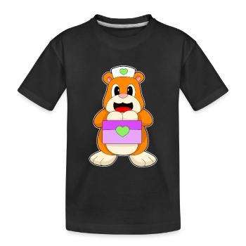 Trousse de premiers secours pour infirmière hamster - T-shirt bio Premium Enfant - noir - Devant