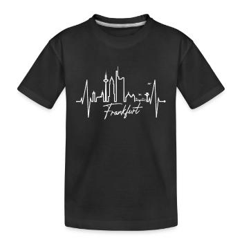 Frankfurt Skyline Herzschlag FFM Fan Liebe Hessen - Kids' Premium Organic T-Shirt - black - Front