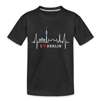 Berlin Skyline Heartbeat Heart Love Love Berliners - T-shirt bio Premium Enfant - noir - Devant