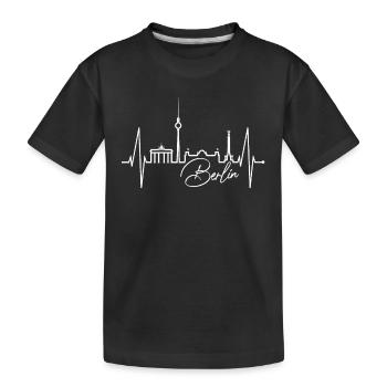 Berlin Skyline Heartbeat Heart Love Love Berliners - T-shirt bio Premium Enfant - noir - Devant