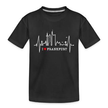 Frankfurt Skyline Herzschlag FFM Fan Liebe Hessen - Kids' Premium Organic T-Shirt - black - Front