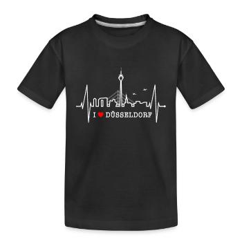 Dusseldorf Skyline Heartbeat Cher Düsseldorf - T-shirt bio Premium Enfant - noir - Devant