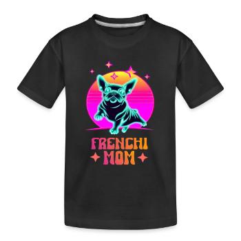 Frenchie Mom - Kinder Premium Bio T-Shirt - Schwarz - Vorne