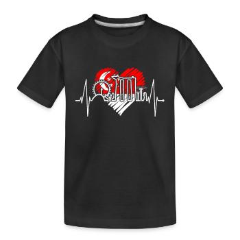 Singapore Skyline Heartbeat Asia I Love Singapore - Kids' Premium Organic T-Shirt - black - Front