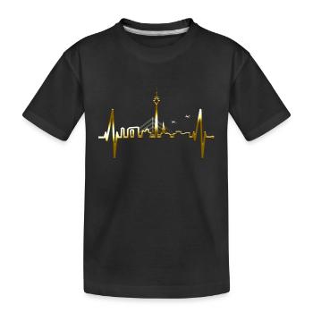 Dusseldorf Skyline Heartbeat Cher Düsseldorf - T-shirt bio Premium Enfant - noir - Devant