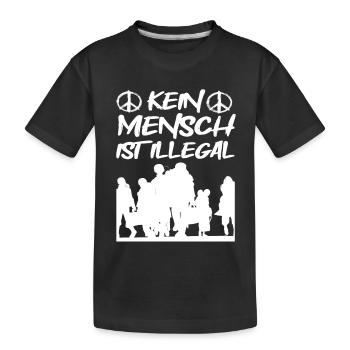 Kein Mensch ist Illegal - Kinder Premium Bio T-Shirt - Schwarz - Vorne