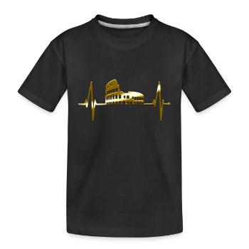 Rome Colisée Heartbeat Roma Skyline Rome Italie - T-shirt bio Premium Enfant - noir - Devant