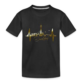 Dusseldorf Skyline Heartbeat Cher Düsseldorf - T-shirt bio Premium Enfant - noir - Devant