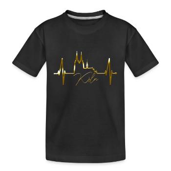 Cologne Skyline Heartbeat Heart Kölsch Love Cologne - T-shirt bio Premium Enfant - noir - Devant