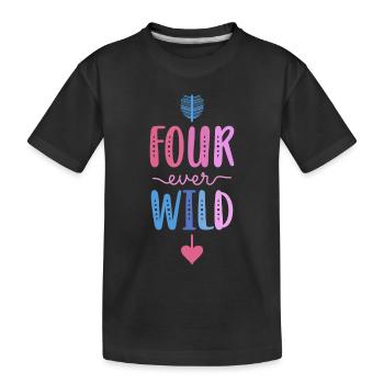 Quatre filles sauvages de 4 ans 4e anniversaire - T-shirt bio Premium Enfant - noir - Devant