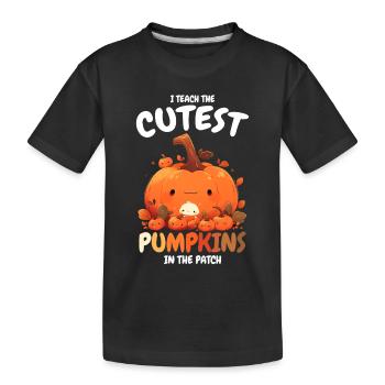 J’enseigne aux citrouilles les plus mignonnes Citrouille Halloween - T-shirt bio Premium Enfant - noir - Devant