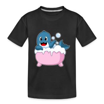 Baignoire dauphin - T-shirt bio Premium Enfant - noir - Devant